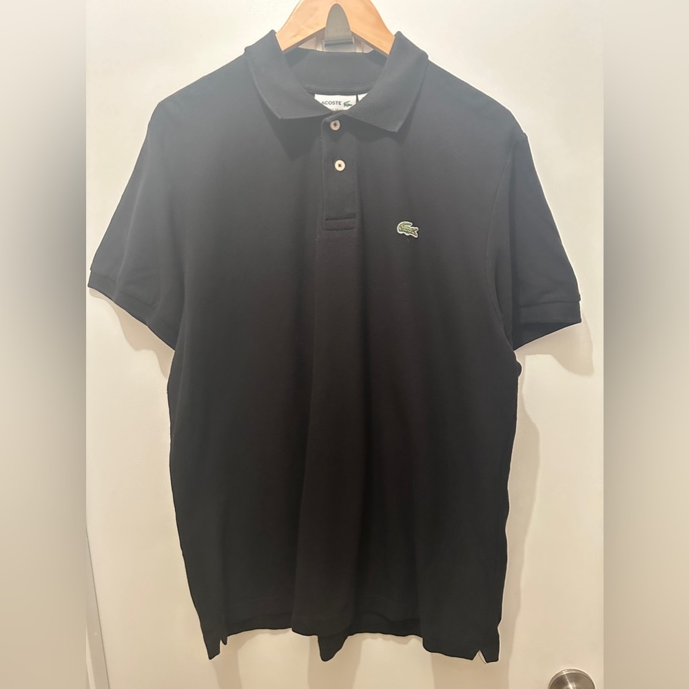 Lacoste Short Sleeve Black Polo Shirt Men’s 6 Large